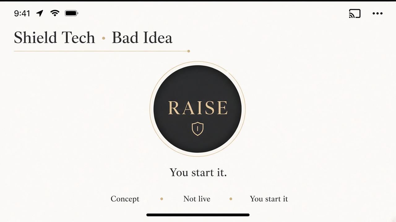 Shield concept — Raise ritual screen, you start it