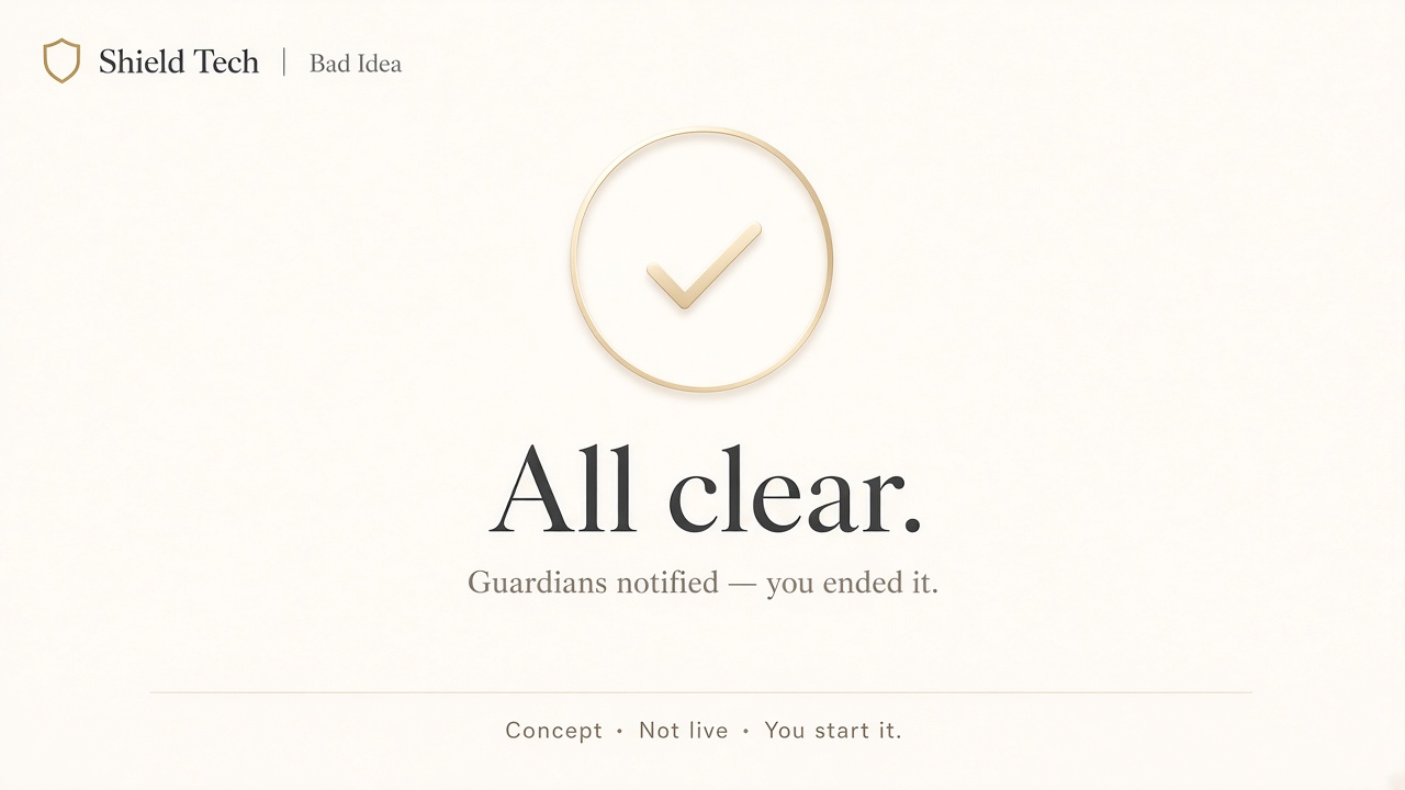 Shield concept — Clear, you ended it